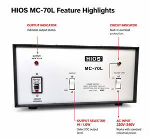 Alimentatore Originale HIOS MC-70L per Cacciaviti Elettrici <span class=keywords><strong>Serie</strong></span> CL, 220V 300W, Uscita DC a 2 Velocità - Product Image 6