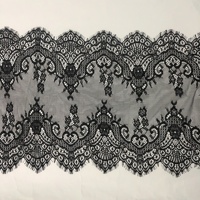 Haute Qualité Vintage Noir Chantilly Dentelle Garniture Cils Tissu Textile Accessoire LT2196B