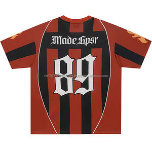 Camiseta Deportiva Unisex de Moda 2026, Estilo Hip Hop Urbano, Negra con Rayas Rojas, Transpirable, de Secado Rápido, Anti-UV, Manga Corta - Product Image 1