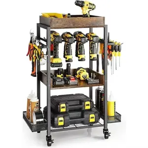 Electric tools storage cart multifunctional garage tools screwdriver wrench hammer storage rack