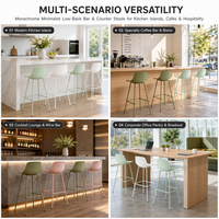 Tabouret de bar moderne en plastique moulé avec pieds en acier et repose-pieds pour hôtel, café, restaurant, sièges commerciaux