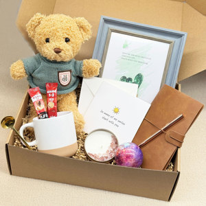 Jouet ours en peluche personnalisé de luxe <span class=keywords><strong>tasse</strong></span> en céramique bougie cadre <span class=keywords><strong>photo</strong></span> carnet Eid garçons coffret cadeau d'anniversaire pour petite amie d'anniversaire - Product Image 1