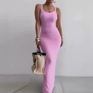 Robe midi <span class=keywords><strong>vintage</strong></span> dos nu pour femme, coupe ajustée, silhouette droite, en polyester tricoté, idéale pour les soirées, toutes saisons - Product Image 3