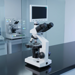 Microscopio Digitale 1600X con Display LCD da <span class=keywords><strong>7</strong></span>/9 Pollici, Piattaforma Meccanica a Doppio Strato, Microscopio Biologico per Biologia - Product Image 3