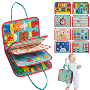 Si sentiva occupato a bordo della borsa del libro del bambino educativo Montessori sensoriale della scheda di apprendimento pieghevole abilità motoria si sentiva occupato tavola per il bambino - Product Image 6