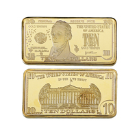 Tous les modèles de pièces de monnaie en dollars US personnalisées sont des lingots solides plaqués or en stock