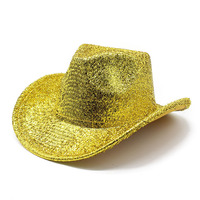 Chapeau de cowboy à paillettes scintillantes de haute qualité, unisexe, pour adultes, festivals, cosplay, spectacles de danse