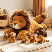 Porte-clés en peluche lion personnalisé, adorable poupée lion en peluche, tissu en coton doux, petit animal en peluche, pendentif, OEM ODM promotionnel