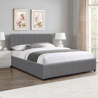 Lit italien minimaliste avec tête de lit réglable et design rembourré, livraison en une seule boîte et gain de place, garantie de 5 ans
