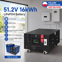 Expédition DDP en Pologne, batterie Lifepo4 51.2V 314Ah 16kWh 48v avec BMS JK V19 et chauffage pour l'alimentation électrique domestique, batterie au lithium