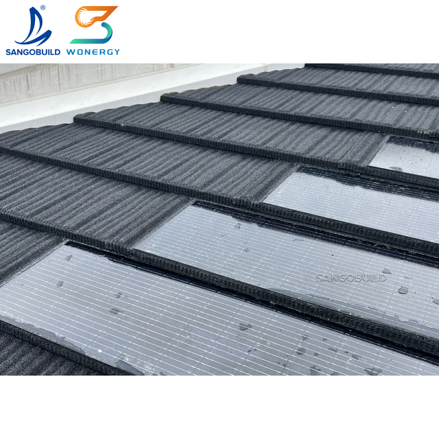 Waterproof Solar Roofing Tiles 2025 New Stone Coated Metal BIPV Light Weight Photovoltaic Panel System for Green Energy Roof