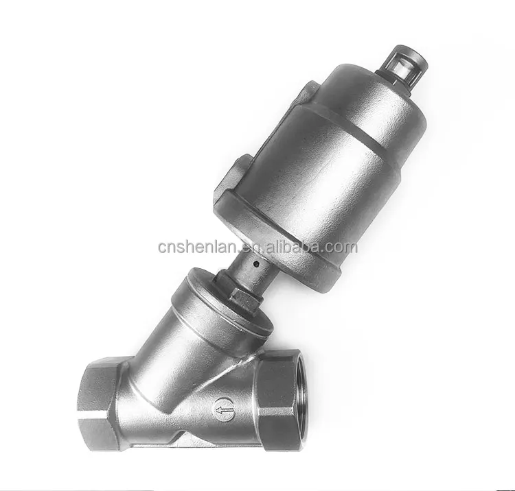 Stainless Steel Pneumatic Angle Seat Valve Steam Pneumatic Valve SS304 Y-Type High-Temperature Automatic Control Valve