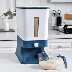 Rotatif Rectangle En Plastique Distributeur De Riz Boîte De Rangement Injection Pliable Récipient De Cuisine pour Aliments Pour Animaux De Compagnie Céréales Style Chinois - Product Image 6