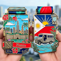 Médaille sportive personnalisée en métal émaillé avec ruban, pour course de marathon 3D 5K aux Philippines, karaté, football, course à pied, pickleball, taekwondo