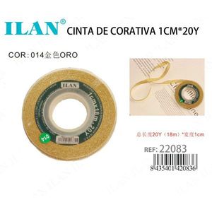 Nastro decorativo in nastro metallico dorato 1 cm x 18 m per lavori artigianali - Product Image 1