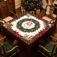 Tapis de Mahjong de Noël personnalisé en néoprène, motif Lotus Blanc, Tapis de Mahjong en cuir pour Halloween, Tapis de Mahjong Rouge Américain, Tapis de Noël