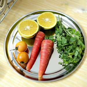 Assiette à dîner en acier inoxydable de qualité supérieure |   Assiette Ronde en Métal Durable pour la Maison, la Cuisine, le Restaurant, l'Hôtel, pour Servir les Repas - Product Image 4