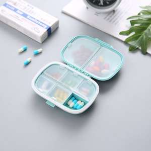 <b>Mini</b> 8-Compartment Plastic Medicine <b>Box</b> 1pc Portable Rectangular <b>Storage</b> for Business Trips Waterproof Moisture-Proof for - Product Image 5