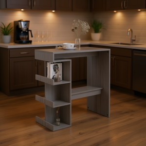 Sonoma Engineered Wood <b>Bar</b> <b>Table</b> Gray 39.4 X 19.7 In Multi Functional Modern Design For Home Or Commercial Use - Product Image 2