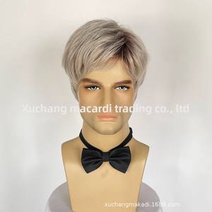 <span class=keywords><strong>Peluca</strong></span> Corta Moderna <span class=keywords><strong>para</strong></span> Hombres Adolescentes de Estilo Europeo Americano, Fibra Sintética Resistente al Calor, Se Puede Permanecer y Teñir a Máquina - Product Image 3