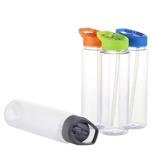 700ml écologique Flip paille sport bouteille d'eau minimaliste rose réutilisable Botella De Agua Con Popote pour la fête - Product Image 5