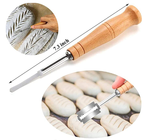 Багет для хлеба, резак для выпечки, инструмент для резки, изготовление теста, бритва, деревянная ручка, жаростойкая посуда для хлеба «сделай сам», кухня