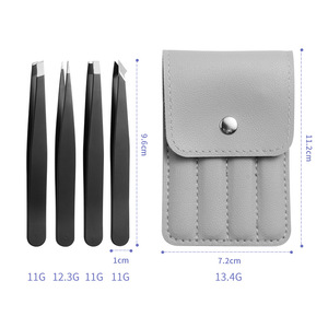Meibaohui – ensemble de pinces à sourcils en acier inoxydable, pointe angulaire de précision de 9.6cm pour la coupe et l'entretien des sourcils - Product Image 1