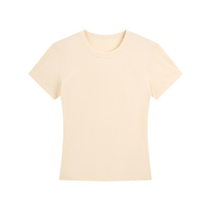 Manufacturer Skin Friendly Soft <strong>Women's</strong> Cotton <strong>T</strong>-<strong>shirts</strong> <strong>Stretch</strong> Spandex Regular Crop Plain Baby Tee Yoga Outdoor <strong>t</strong> <strong>Shirt</strong> <strong>Women</strong> - Product Image 3