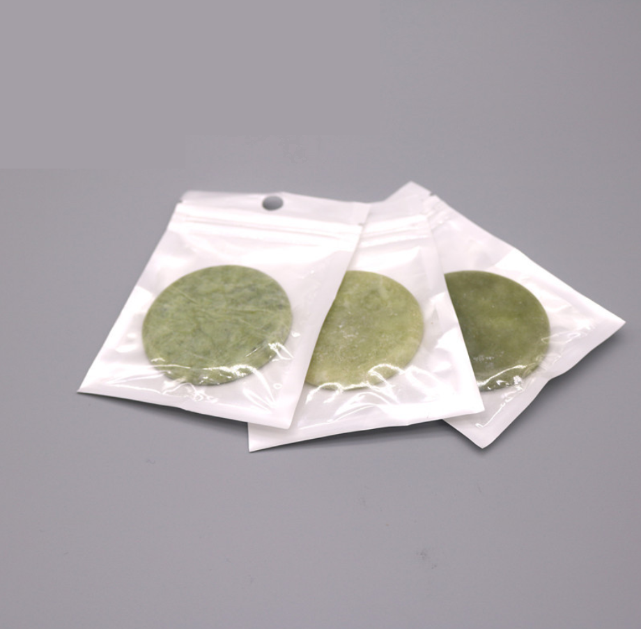 Grafting Eyelashes Natural Jade Gasket Green Jade Glue Pad Planting Eyelash Glue Station for Dripping Glue Individual bag pack