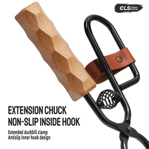 Heavy-Duty <b>Metal</b> Charcoal <b>Tongs</b> Long Handle Modern Heat Resistant BBQ Grill Fire Pit Campfire <b>Tongs</b> for Camping Picnic Bonfire - Product Image 4