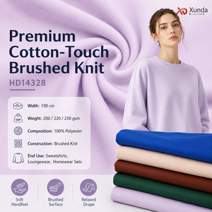 200-250GSM Cotton Like 100 Polyester Knit Fabric Breathable Fabric for Sweatshirts Loungewear Sets 14328