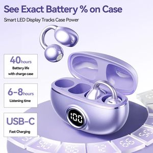 Earphone Nirkabel M97 Open Ear Clip untuk Yoga Pilates, Layar LED, <span class=keywords><strong>Bass</strong></span> Hifi, Memory Clip-on Earrings, OWS Sport <span class=keywords><strong>Bluetooth</strong></span> <span class=keywords><strong>Earbuds</strong></span> - Product Image 5