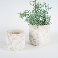 Jardinière de jardin à cylindre simple et moderne Conteneur de plantes succulentes Cactus Pot de fleur en ciment pour la décoration intérieure Balcon Affichage Maison facile
