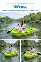 Bateau pliable à double pont en LLDPE de 2,2 m x 1,1 m x 0,36 m avec moteur hors-bord pour la pêche et l'aquaculture, fourni directement par l'usine