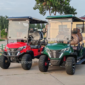 Buggy de Golf Todoterreno de 4 Plazas, Color Azul Cielo Brillante, Parachoques Delantero Metálico, Neumáticos de Banda Profunda, para Viajes Diarios al Aire Libre en Lagos, Villas y Ranchos - Product Image 6