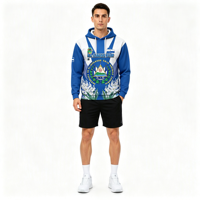 Sweat à capuche personnalisé OEM ODM avec emblème du Salvador, sublimation, impression 3D sur toute la surface, pour un usage quotidien
