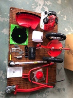 Débroussailleuse thermique 52 cm³ 2 temps à pousser sur roues, démarrage par lanceur, lames multiples en option pour désherbage agricole et verger, vente en gros OEM