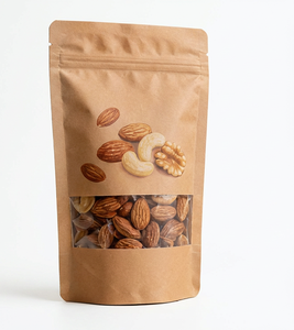 Custom Printed Eco-Friendly Recyclable PET+VMPET/AL+PE Moisture Proof Brown Paper Zipper Stand-Up Pouch for Pet Food Packaging - Product Image 4