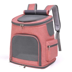 Mesh <b>Pet</b> <b>Carrier</b> Backpack Polyester Material Breathable Design Fashion Style Outdoor Dog <b>Carrier</b> Bag Gray Color - Product Image 2