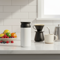 Mug de voyage isotherme à double paroi en acier inoxydable thermolaqué avec couvercle, grand format, style Japandi, cadeaux d'affaires écologiques