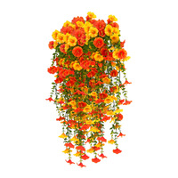 Guirlande de fleurs artificielles YM Morning Glory Trumpet, 75 cm, en plastique et soie, pour décoration murale, maison, mariage, jardin