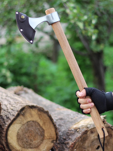 Venta al por mayor de acero de alto carbono hoja forjada mango de madera al aire libre hacha Camping Tomahawks hacha - Product Image 6