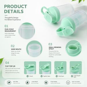 Custom Logo 500ML BPA Free <b>Protein</b> Shaker <b>Bottle</b> with Mixing Ball Portable Leakproof Sports Water Gym Fitness Shake Mixer Cup - Product Image 2