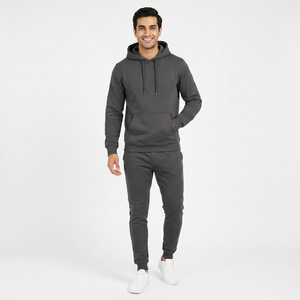 Survêtement unisexe vintage épais 2-en-1 à imprimé animal et uni, 100 % coton, coupe oversize, avec capuche, pour homme - Product Image 1