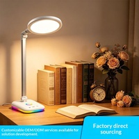 Lampe de lecture LED RVB colorée pour usine, lampe de bureau d'étude pour étudiant, alimentation USB, contrôle tactile, certifiée CE, transfrontalière
