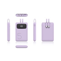 PINUODA Mini PD22.5 Charge rapide 5K-20K Batterie externe portable de voyage à grande capacité en polymère de lithium avec double câble LED Type-C/USB