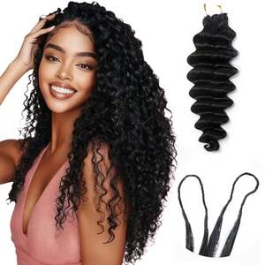 Extensiones de Cabello Humano de Ganchillo con Efecto Pluma, Extensiones Mágicas de Cabello de Ganchillo con Anillo, Paquete de Cabello Brasileño Remy para Venta al por Mayor - Product Image 6