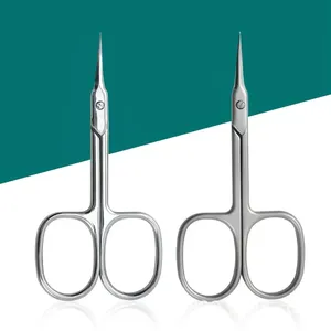 Ciseaux à cuticules en acier inoxydable à pointe incurvée, lame fine, coupe-ongles, outils de manucure, outils pour sourcils, éliminateur de peaux mortes - Product Image 4