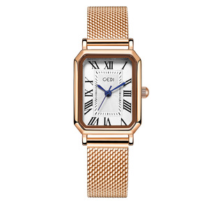 Montre Gadi haut de gamme pour femme d'âge mûr, style rétro romain, classique de Guangzhou, rectangulaire, à quartz, en acier inoxydable, avec aiguilles - Product Image 5