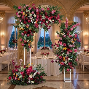 Muro de Flores Artificiales de Seda <span class=keywords><strong>para</strong></span> Decoración de Bodas, Arreglo Floral de Rosas Realistas <span class=keywords><strong>para</strong></span> Fondo de Fiesta, Arco, Camino de Mesa y Decoración de Eventos - Product Image 6